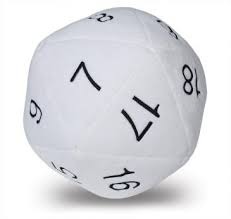 Jumbo D20 Novelty Dice Plush in White with  Black Numbering